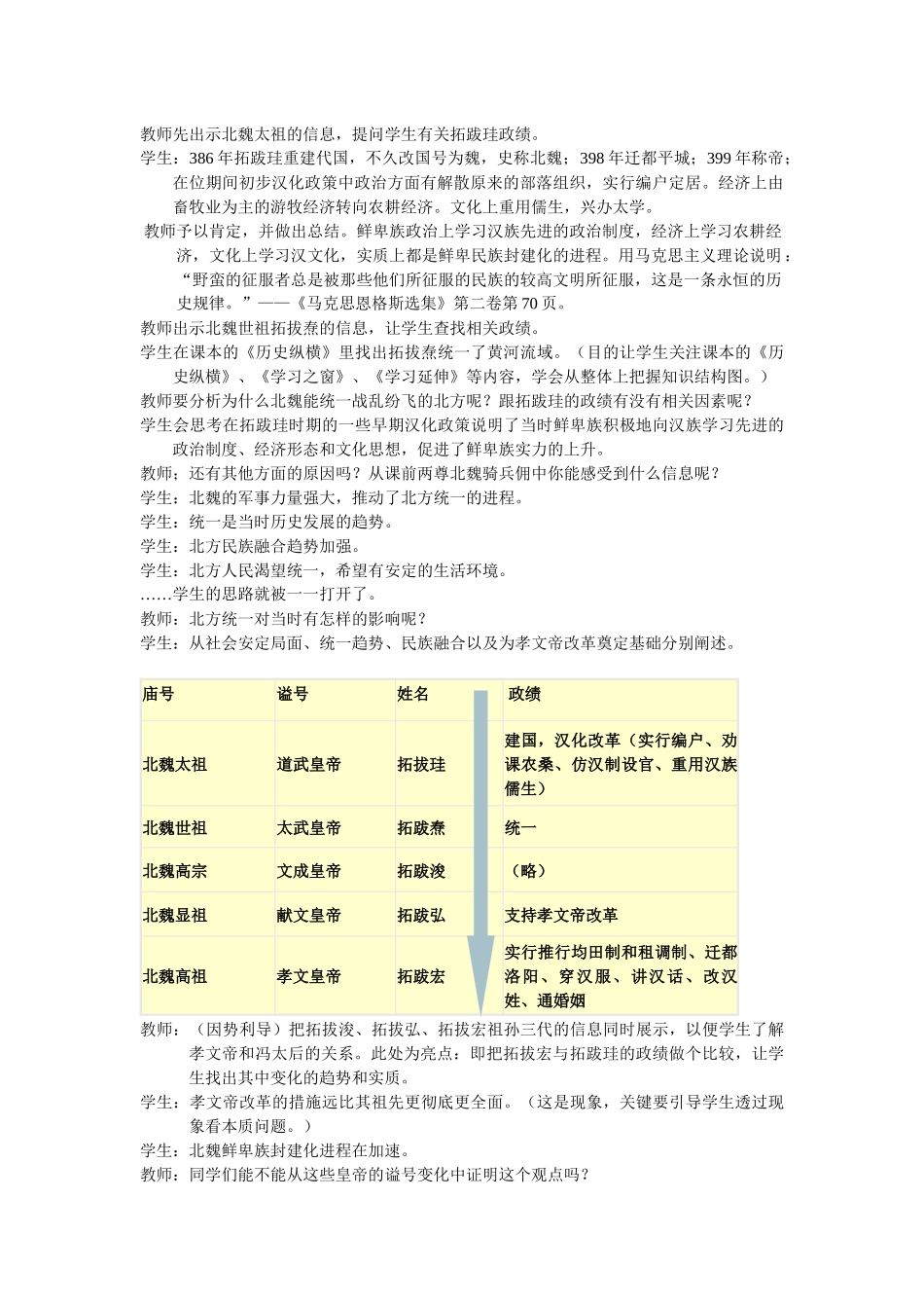 《北魏孝文帝改革》之《改革迫在眉睫》教案_第2页