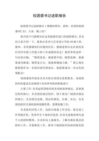 校团委书记述职报告