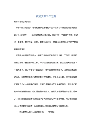 校团支部工作计划