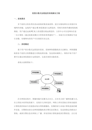 校园分散式远程监控系统解决方案