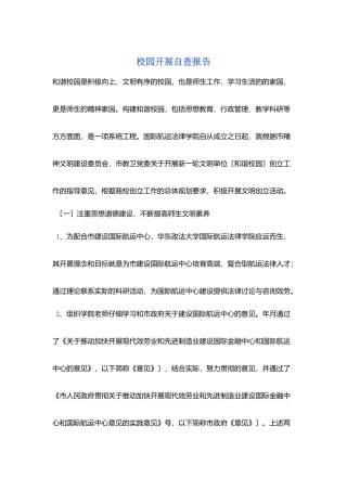 校园发展自查报告