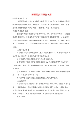 桥梁的实习报告4篇