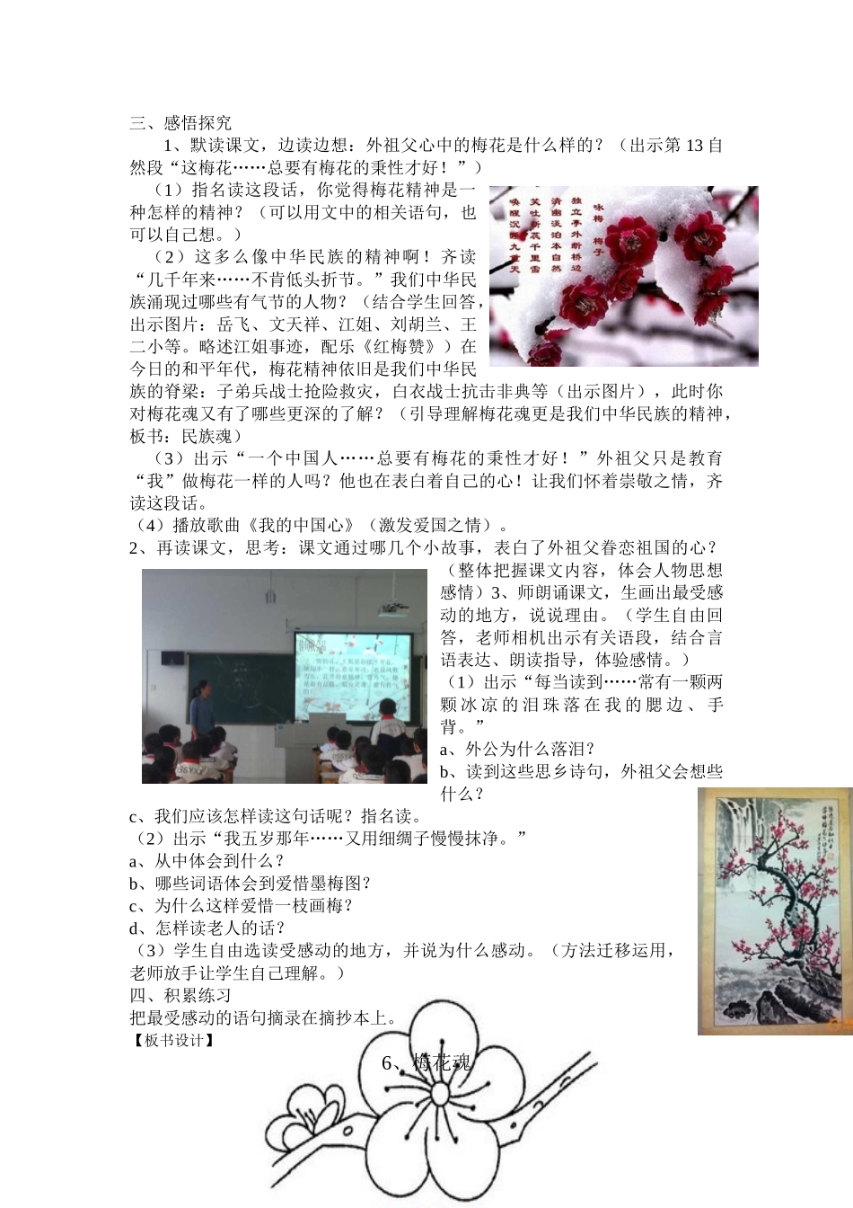 梅花魂的优秀教案_第2页
