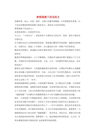 梦想国旗下讲话范文