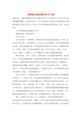 梦想励志演讲稿800字5篇