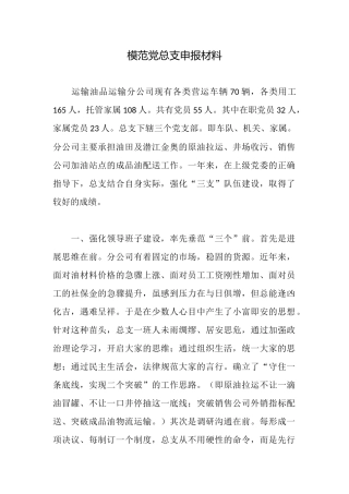 模范党总支申报材料