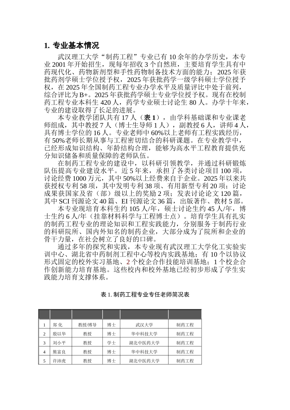 武汉理工大学制药工程专业卓越工程师培养方案_第2页