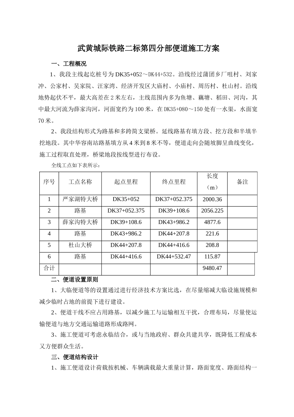 武黄铁路便道施工方案_第1页