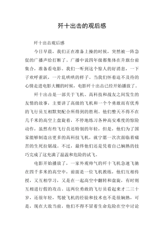 歼十出击的观后感
