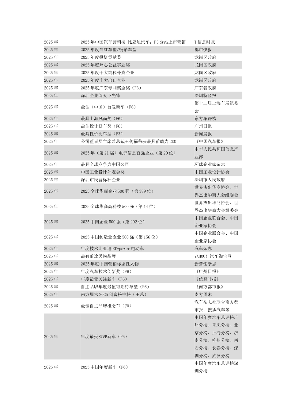 比亚迪企业的荣获奖项_第2页