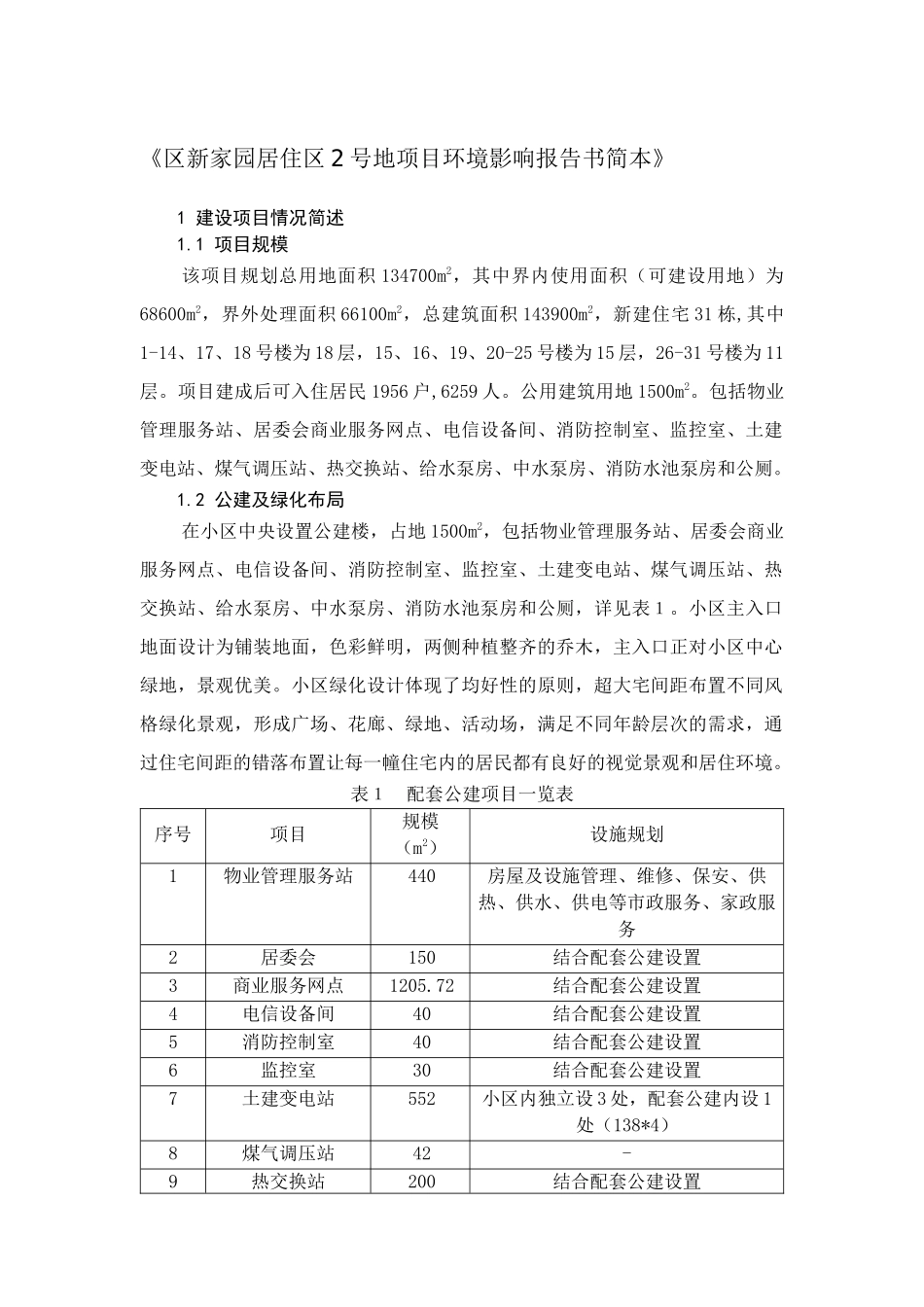 居住区2号地项目环境影响报告书_第1页