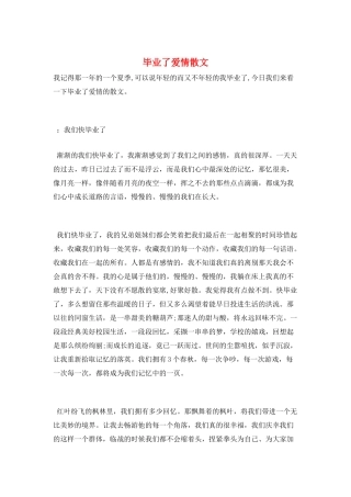 毕业了爱情散文