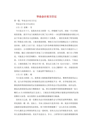 毕业会计实习日记