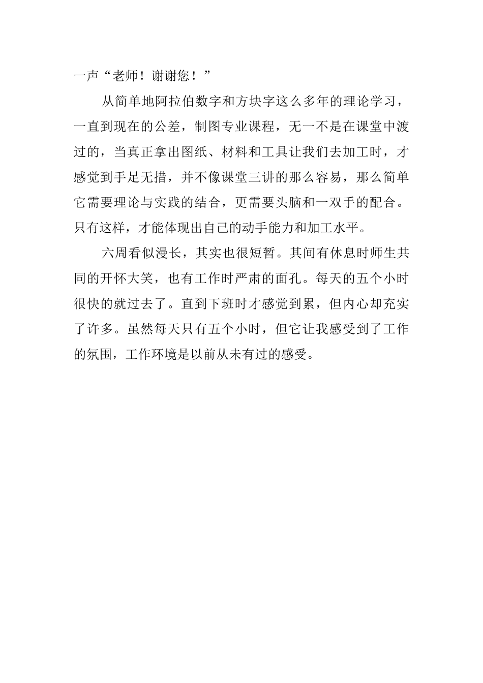 毕业生钳工实习报告_第2页