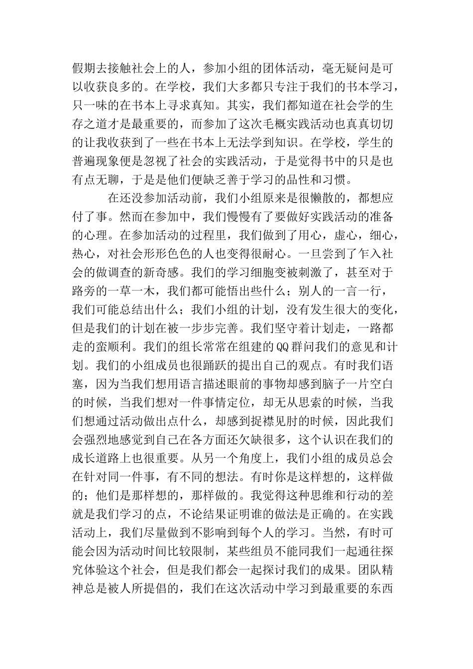 毛概暑期社会实践报告范文3篇_第3页