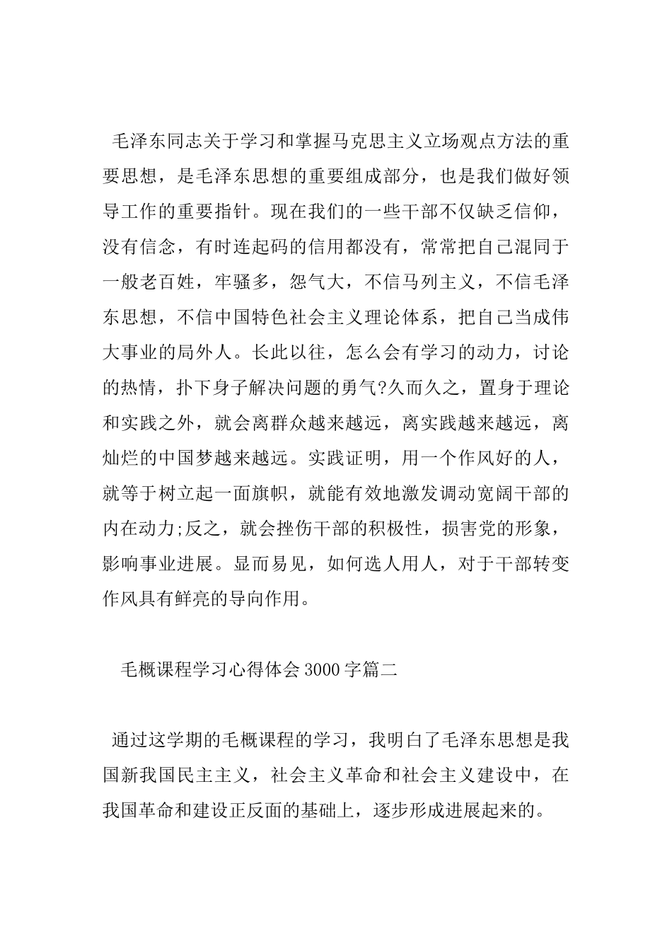 毛概课程学习心得体会3000字_第3页