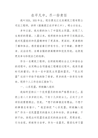 民盟个人总结