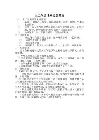 气管插管阻塞应急预案