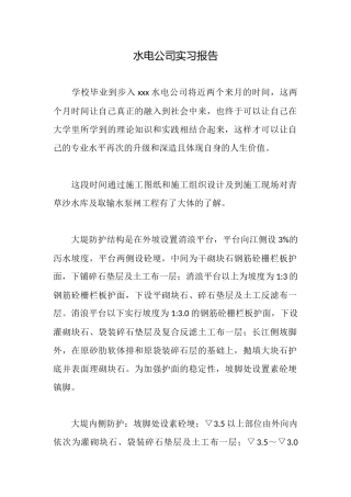 水电公司实习报告