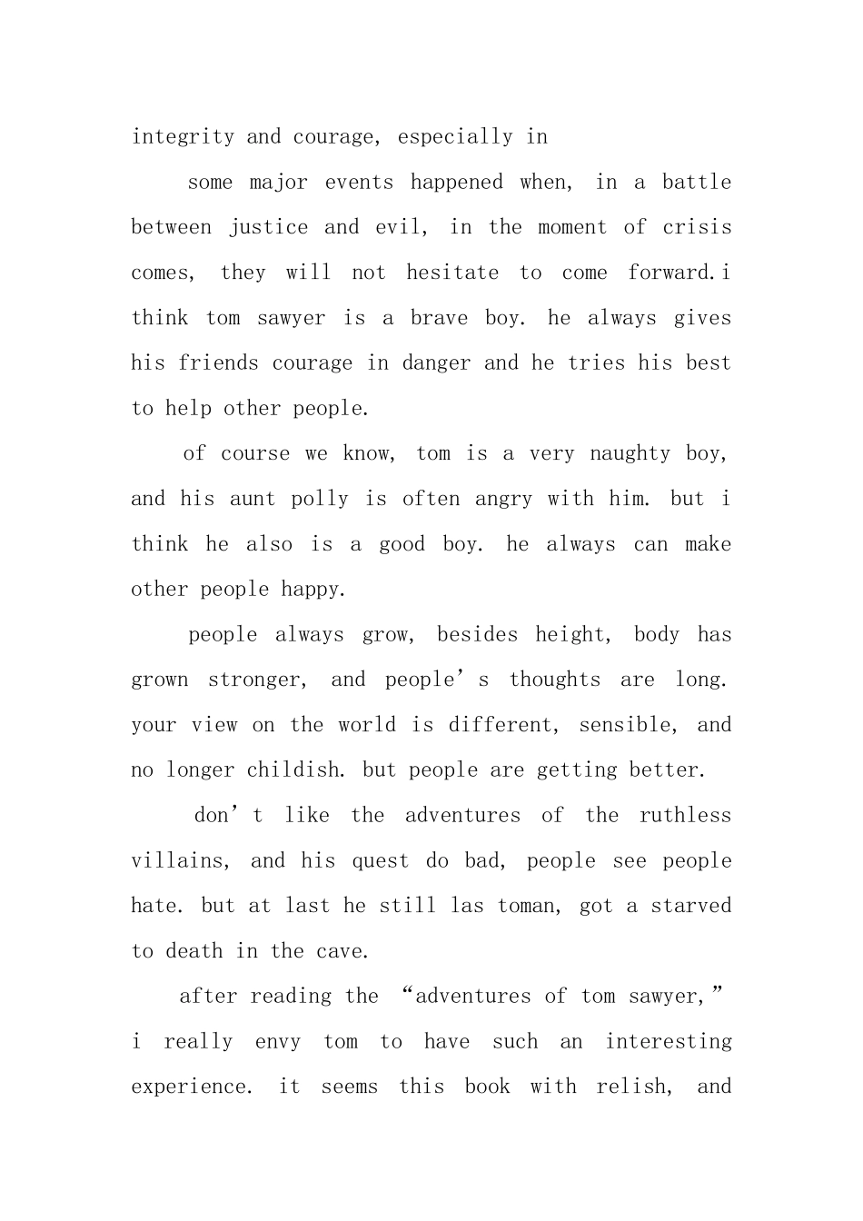 汤姆索亚历险记英文读后感_第3页
