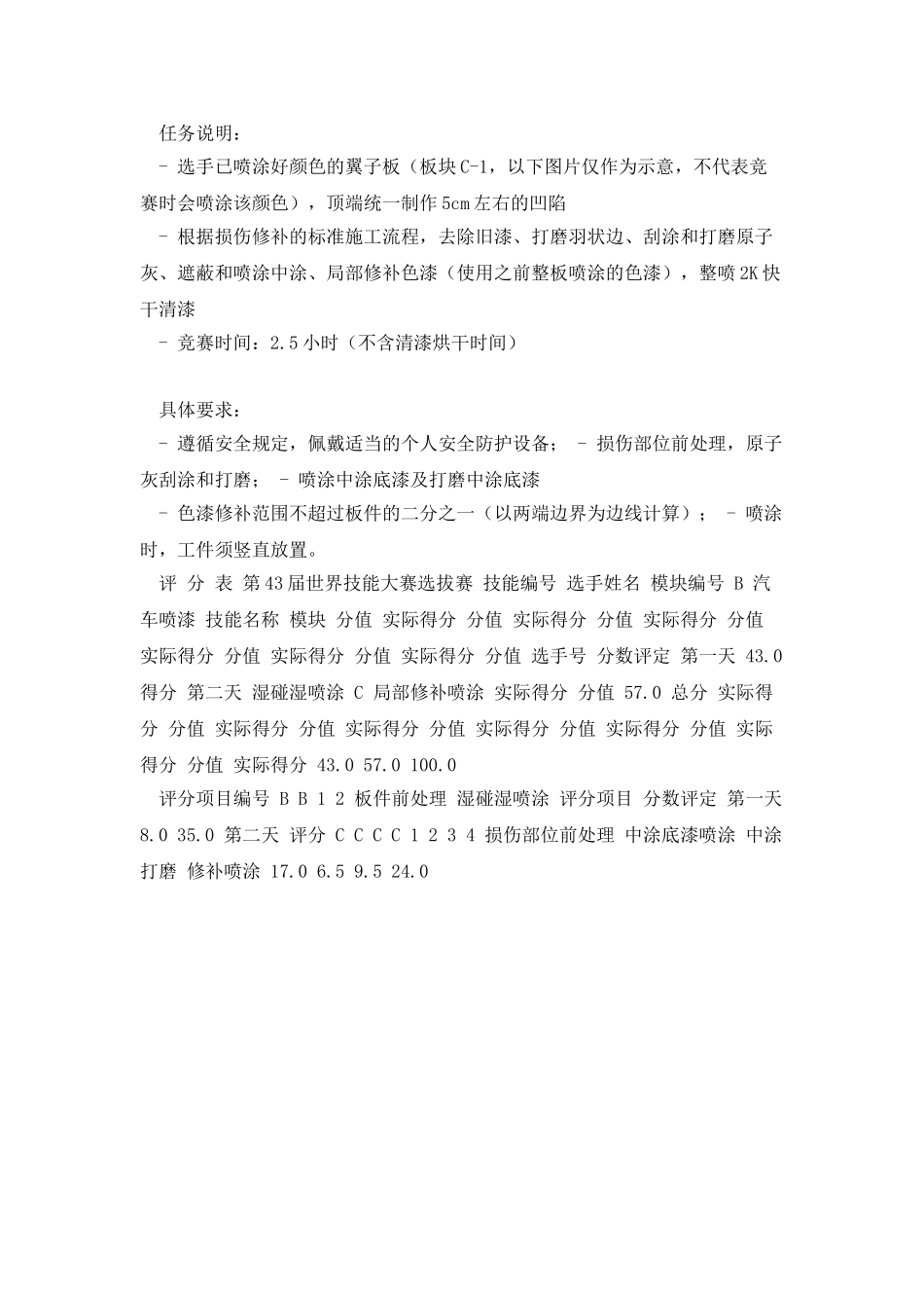 汽车喷漆全国选拔赛技术方案网上公布版_第3页