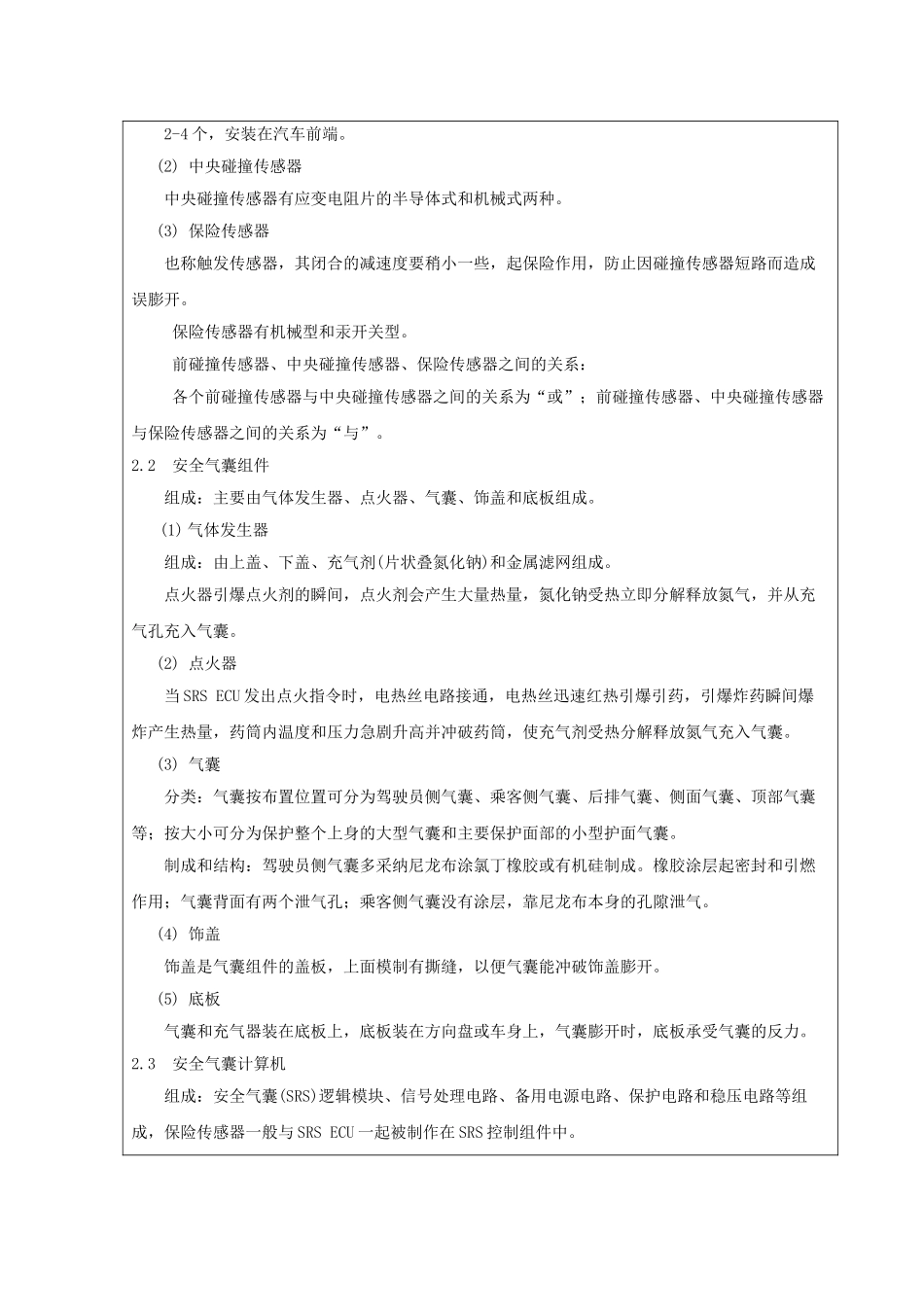 汽车安全气囊系统组成及其工作原理_第3页