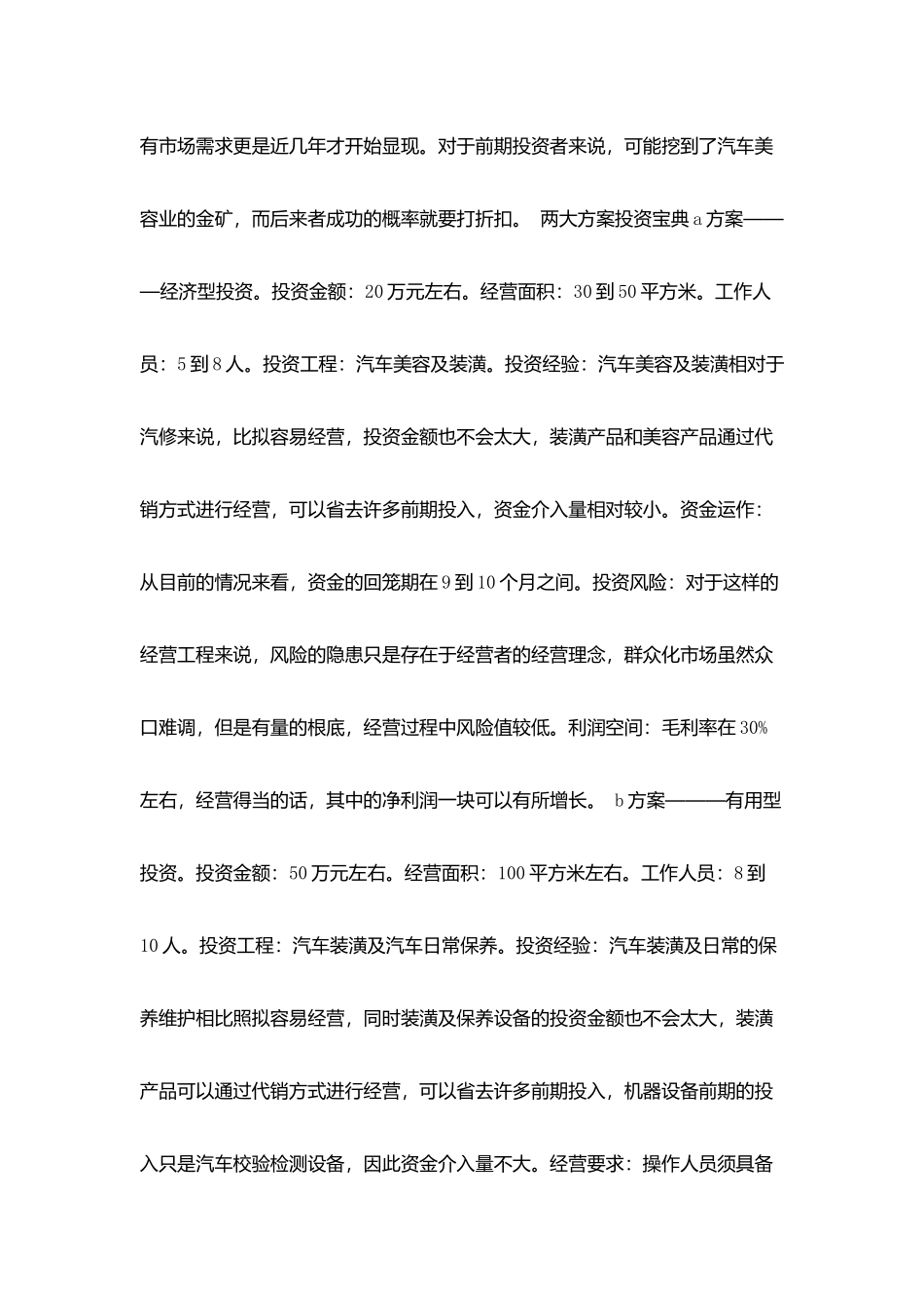 汽车美容连锁店创业计划书范文_第3页