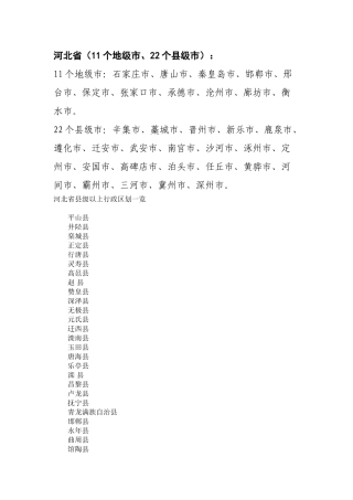 河北有多少个市县