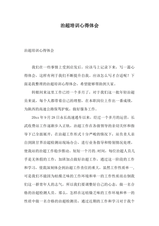 治超培训心得体会