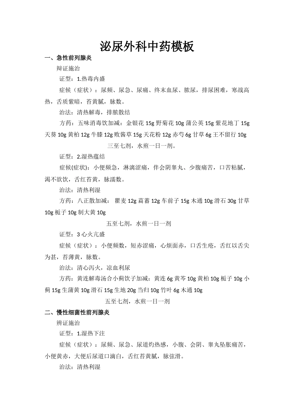 泌尿系统中药方_第1页