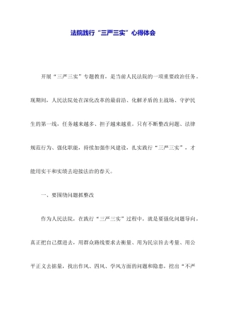 法院践行“三严三实”心得体会