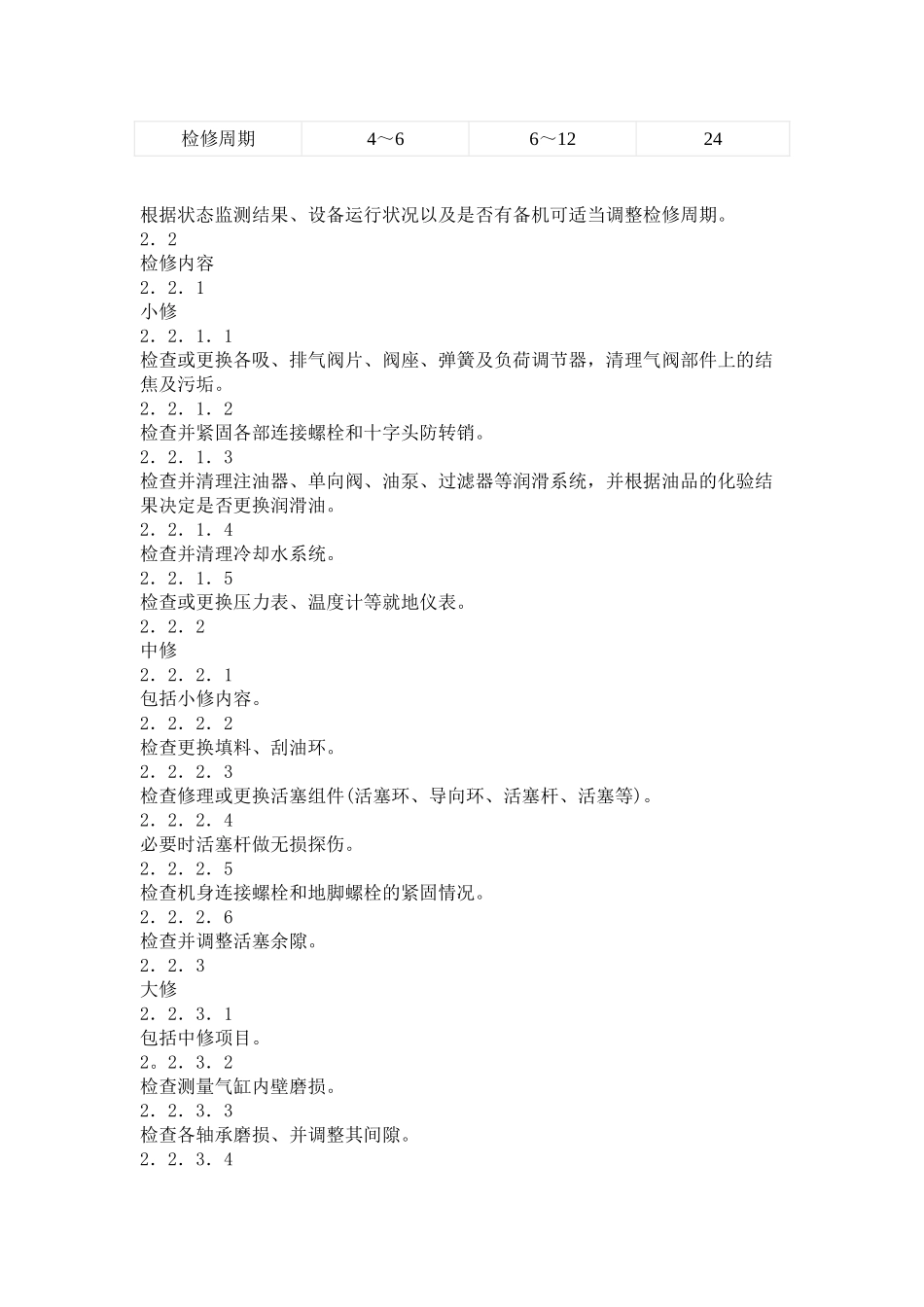 活塞式压缩机维护检修规程_第2页