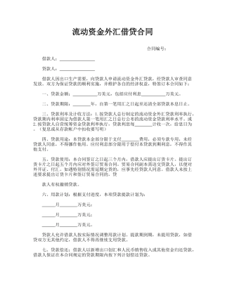 流动资金外汇借贷合同.doc