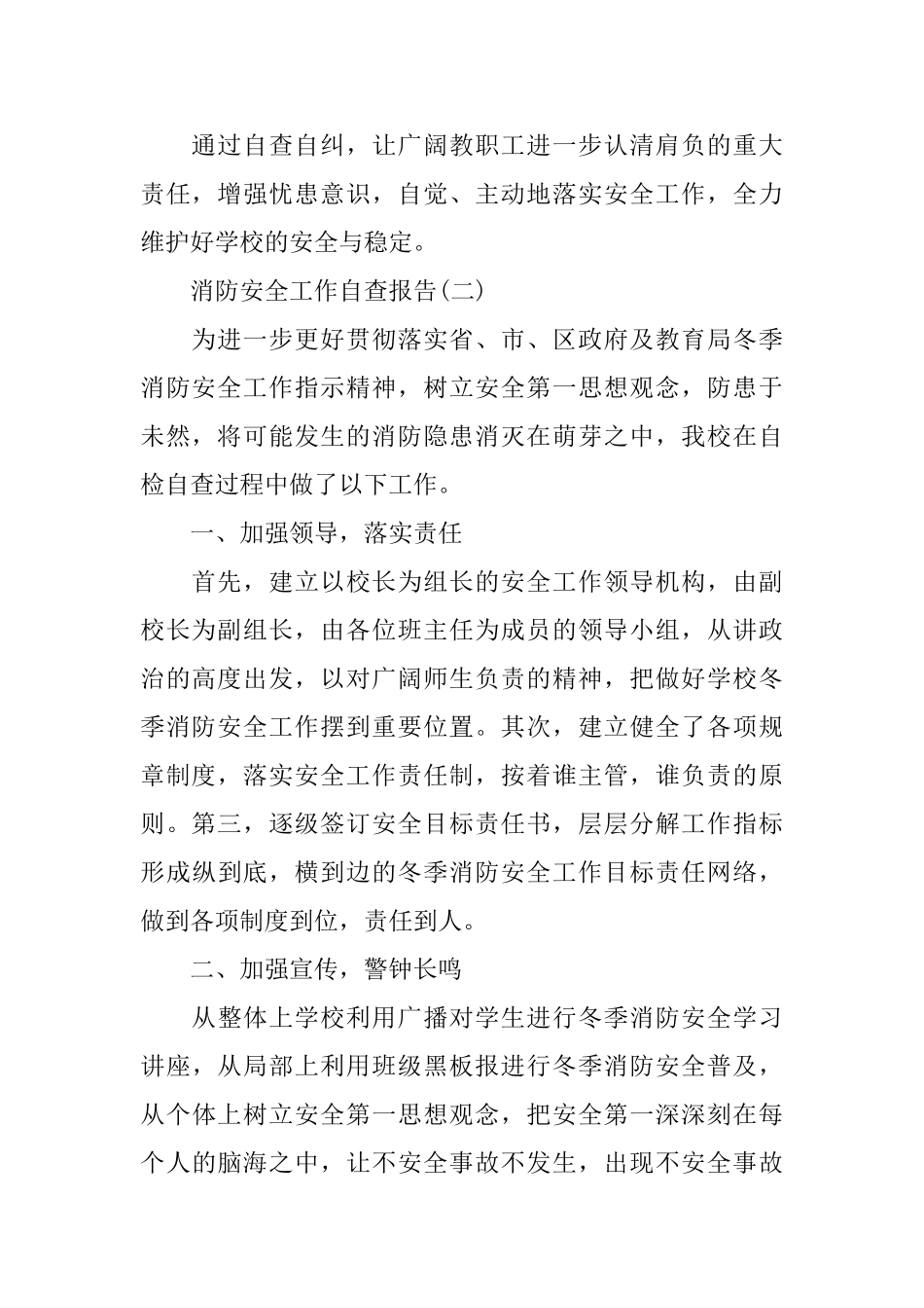 消防安全工作情况自查报告_第2页