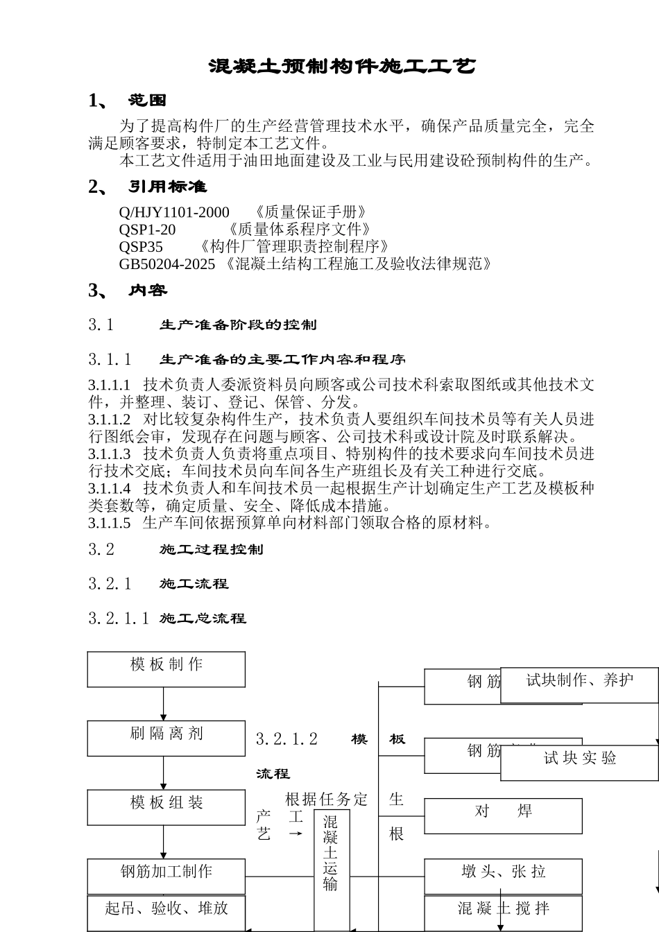 混凝土预制构件施工工艺_第1页