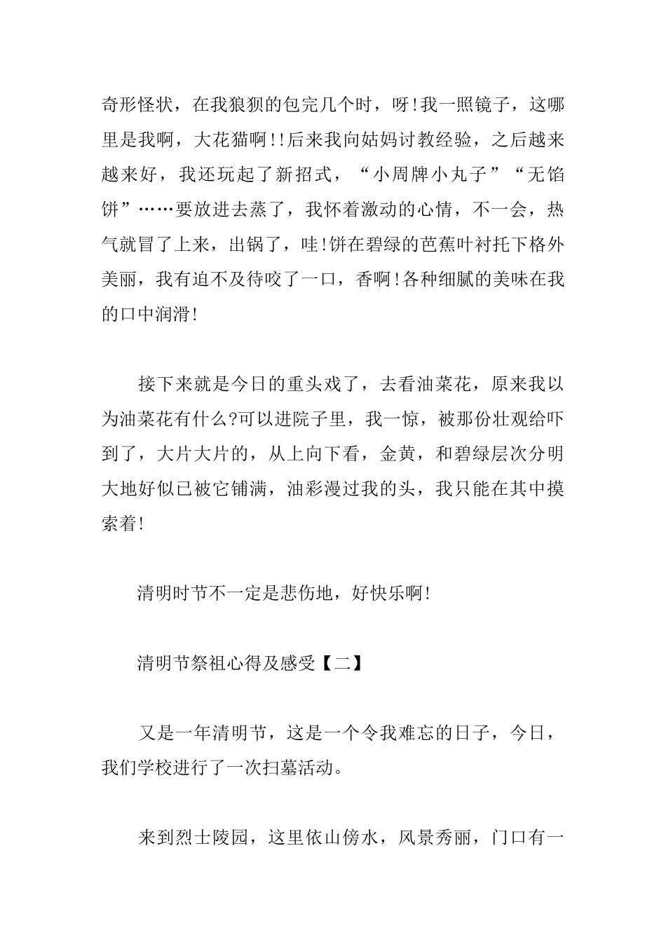 清明节祭祖心得及感受汇总_第2页