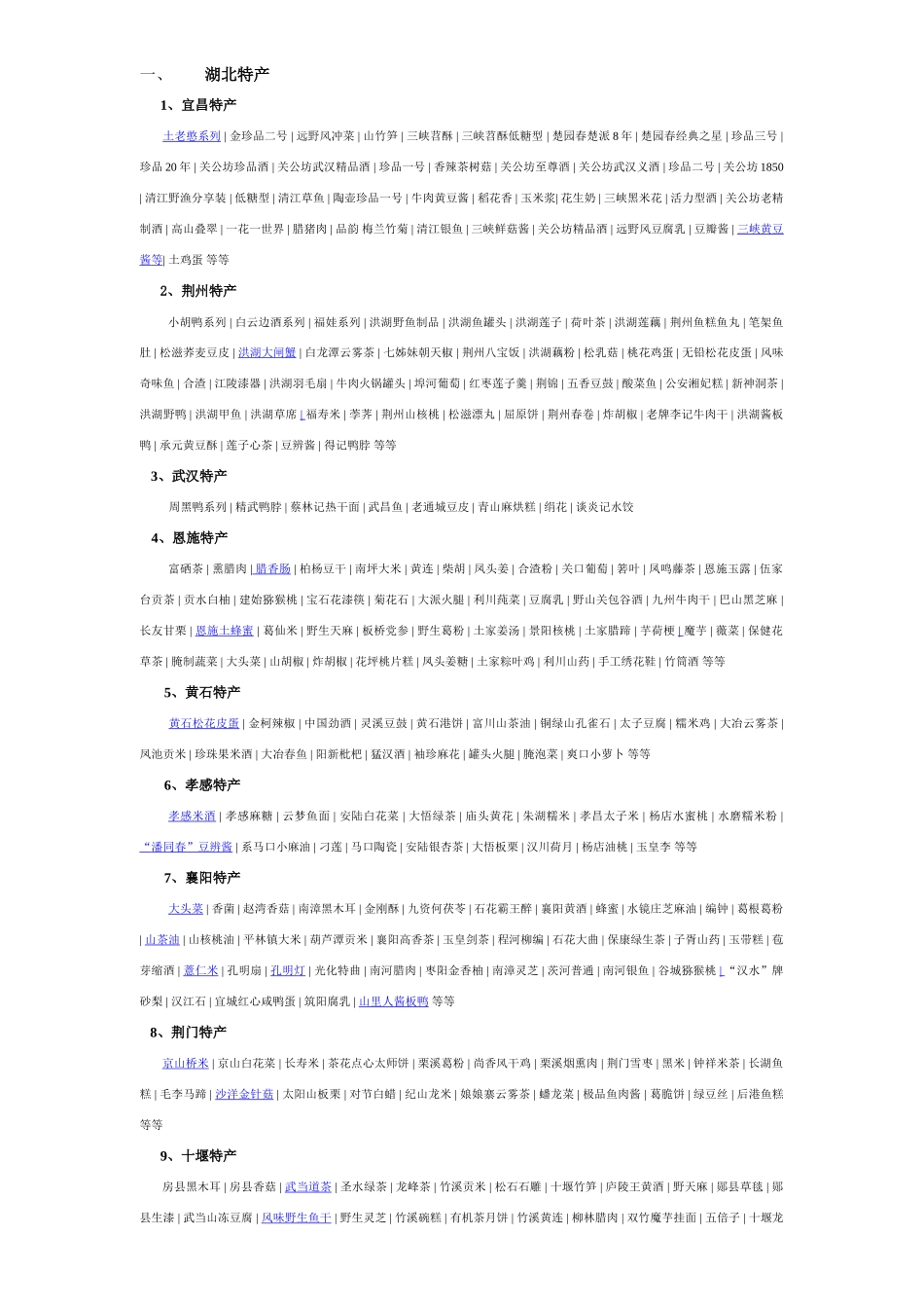 湖北各地特产_第1页