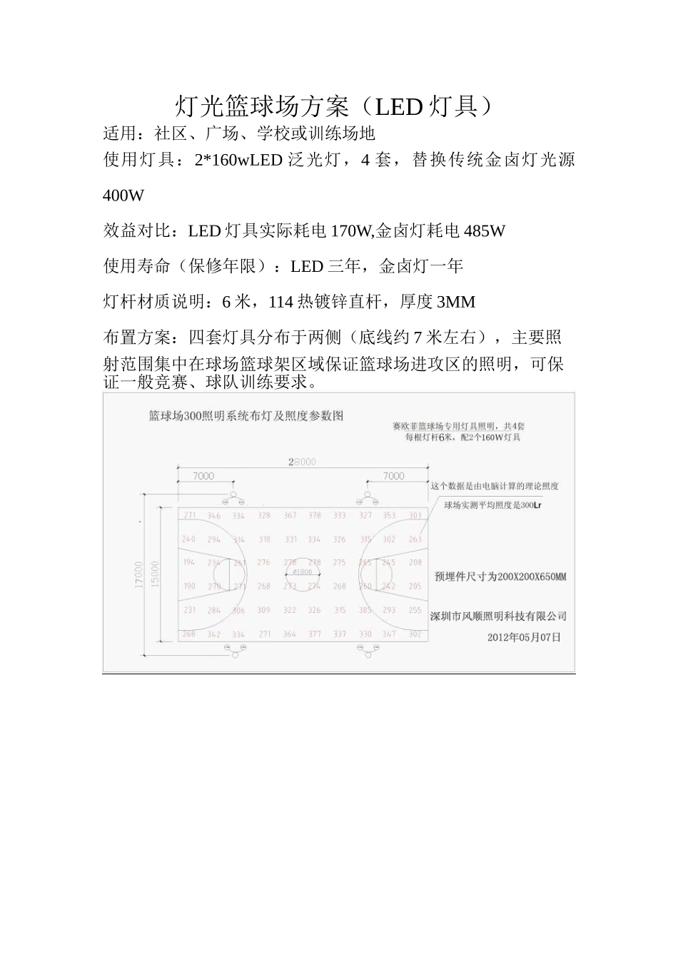 灯光篮球场设计方案_第1页