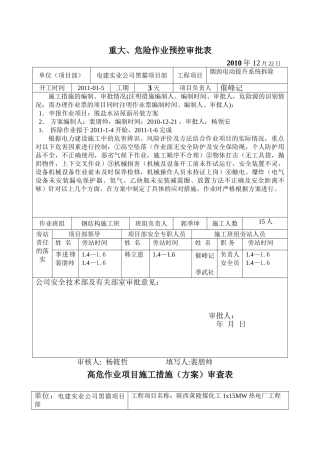 烟囱电动提升系统拆除方案封面