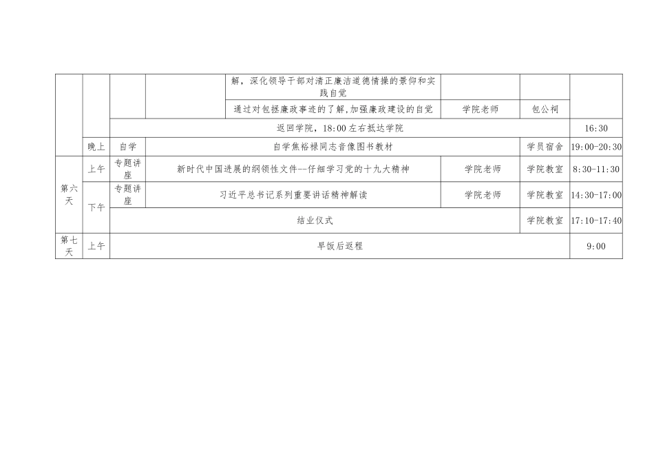 焦裕禄干部学院培训班7天课程安排_第3页