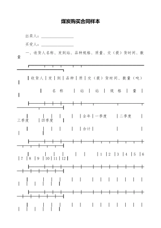 煤炭购买合同样本