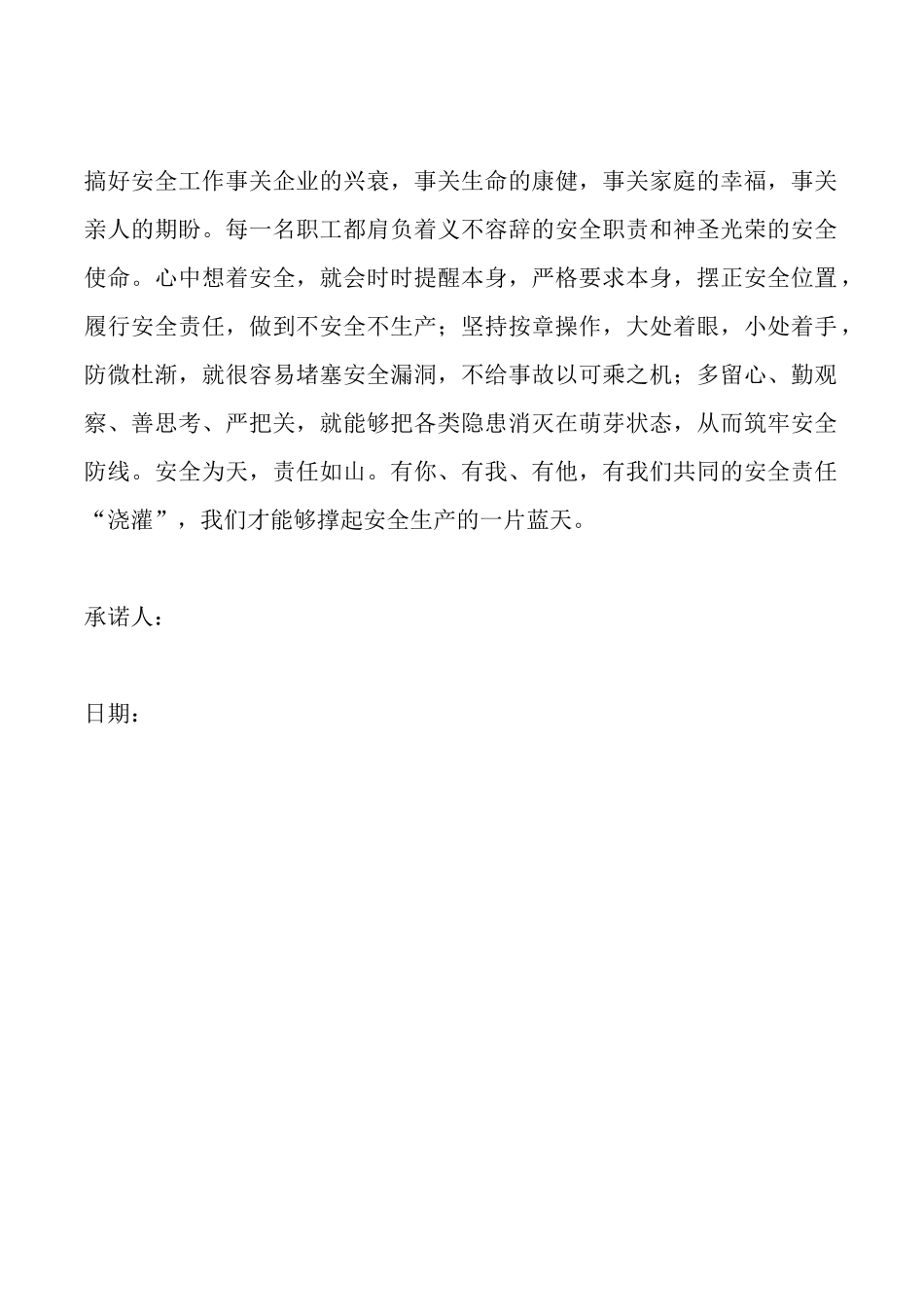 煤矿安全生产保证书_第2页