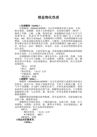 熔盐物化性质