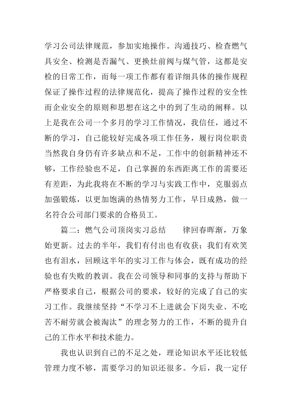 燃气公司顶岗实习总结_第2页