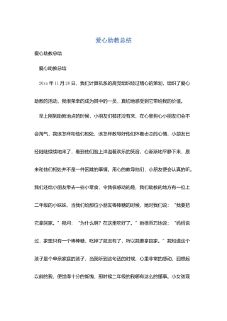 爱心助教总结