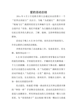 爱的活动总结