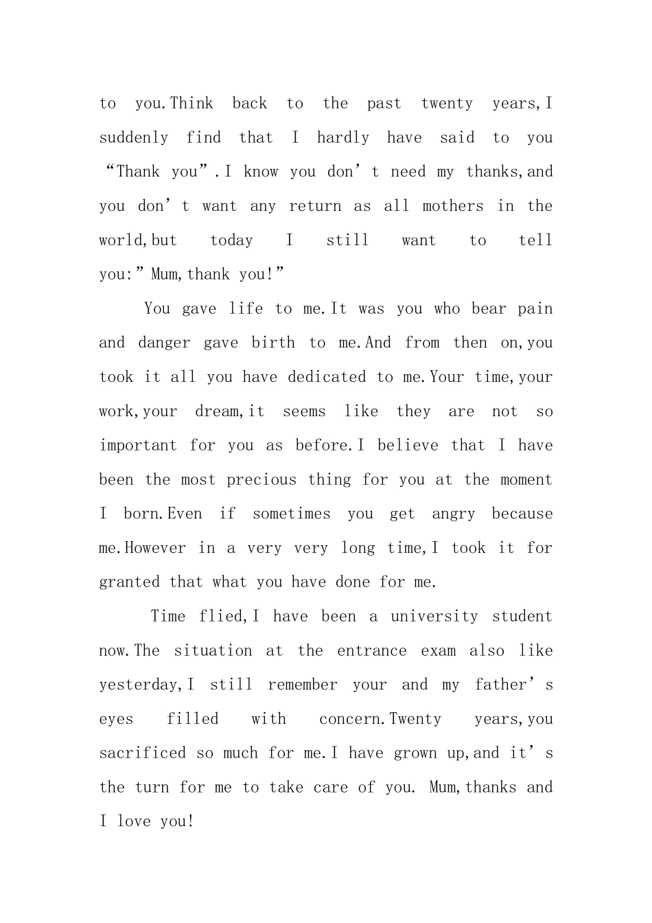 父母英语感谢信范文_第2页