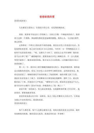 爸爸给我的爱