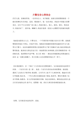 片警宝音心得体会