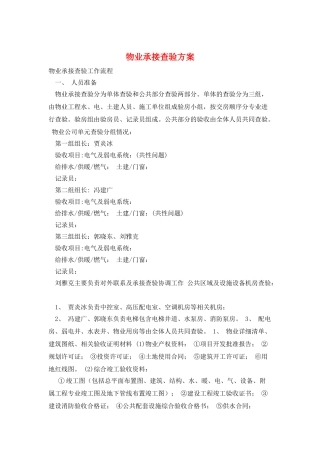 物业承接查验方案